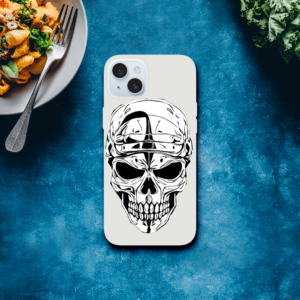 Flexi case Skull logo black and white